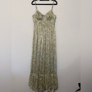Molly Green Medium Augusta Floral Maxi Dress Adjustable Straps NWT